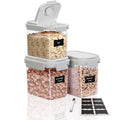 NBILIC Cereal Containers Storage Set 3 PCS Airtight Food Storage Containers with Flip-Top Lids Plastic Cereal Organizer Dispenser for Kitchen Pantry Organization Storage (SX 3Sets)
