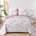 King Size Quilt Set Floral3 Piece Pink/Blush Farmhouse Bedding Set