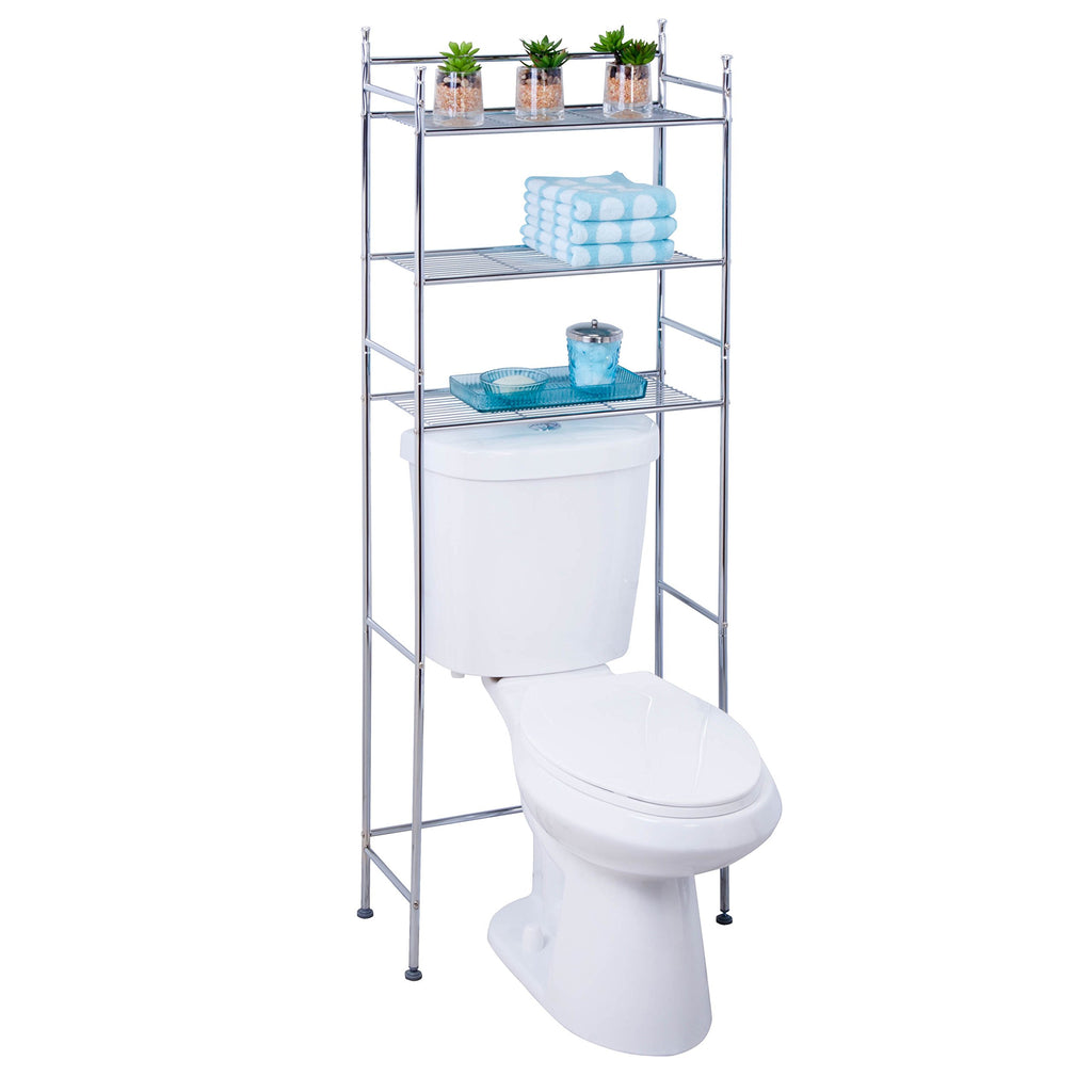 Honey-Can-Do BTH-05079 3-Tier Metal Bathroom Shelf Space Saver 9.45 x 22.83 x 59.84 Chrome