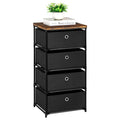 HAITRAL Fabric Storage Chest Drawer Clothes Organizer - 4 Drawers Storage Organizer Unit for Closet Easy Assembly Closet Dresser for Dorm Bedroom Hallway Storage Bins (Black)
